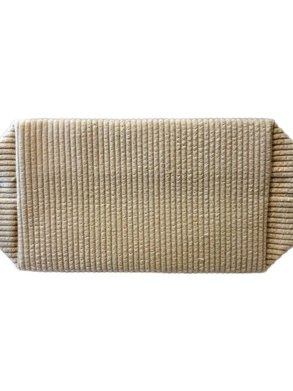 Tarte Cosmetic Makeup Bag Cream Corduroy Flat Bottom Counter Sitter New